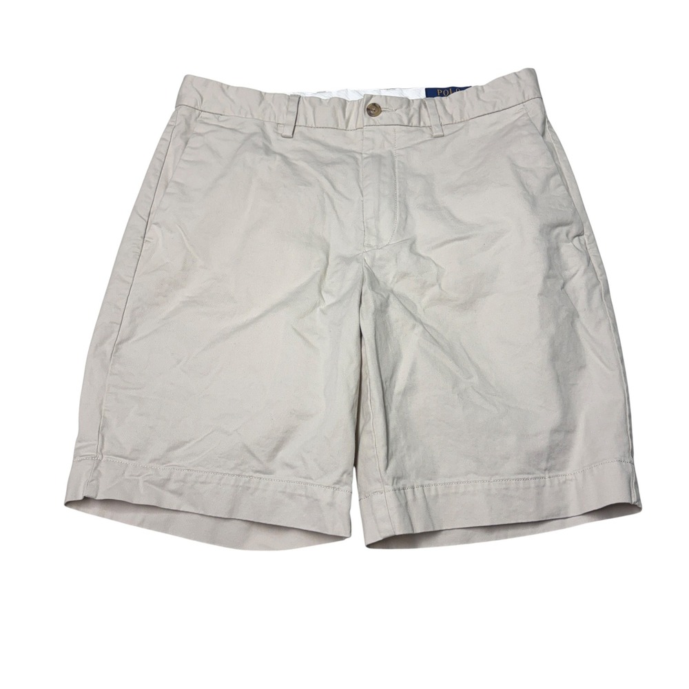 Polo Ralph Lauren Mens 30X9 Classic Fit Chino Shorts Tan Khaki Stretch Cotton